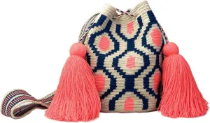 WAYUU bag mochila colombiana, authentic crochet pattern Handmade boho crossbody, Fairtrade Gifts Original from Colombia.