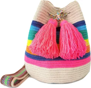 WAYUU bag mochila for women, original bolsa tejida colombiana authentic crochet pattern Fairtrade Gift from Colombia