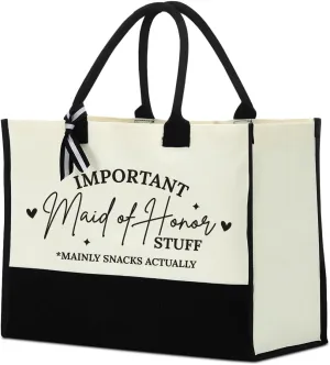 Wedding gift bag for women, Canvas Tote Bag Gifts for Officiant Mother Bride Bridesmaid