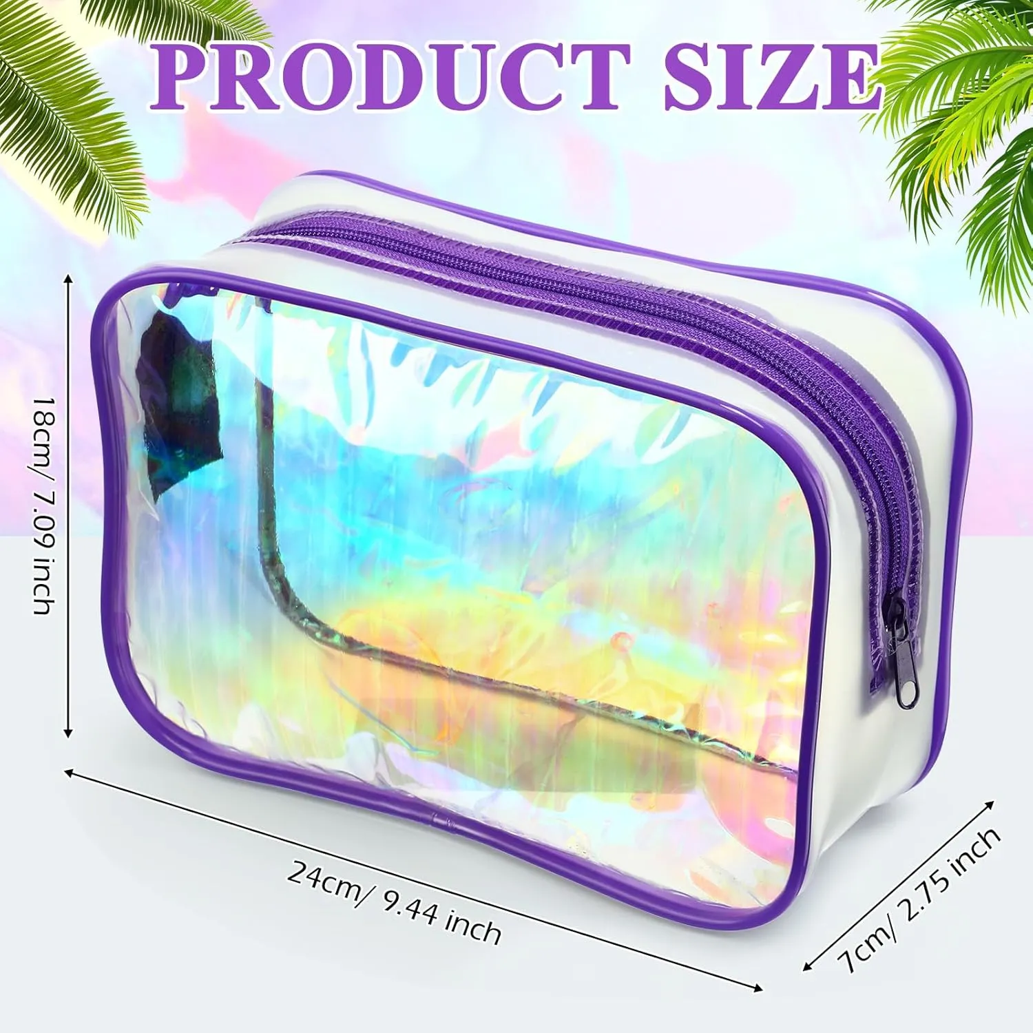 Weewooday 12 Pieces Clear Makeup Bags Cosmetic Storage Bags PVC Zipper Pouches Travel Waterproof Makeup Plastic Case for Women Organizing Toiletries Traveling Bathroom