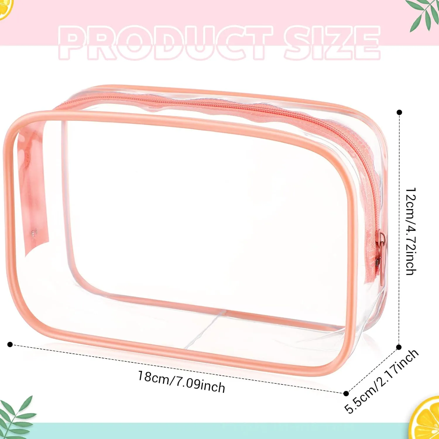 Weewooday 12 Pieces Clear Makeup Bags Cosmetic Storage Bags PVC Zipper Pouches Travel Waterproof Makeup Plastic Case for Women Organizing Toiletries Traveling Bathroom(Medium,Pink)