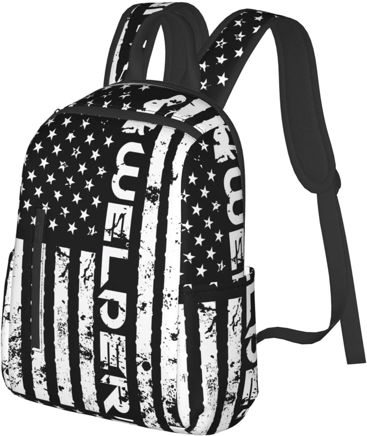 Welding Fabricator Welder Worker American Flag Casual Backpacks Laptop Backpack Outdoor Travel Rucksack Sport Carry-On Daypack Lightweight Bag with Multi-Pockets