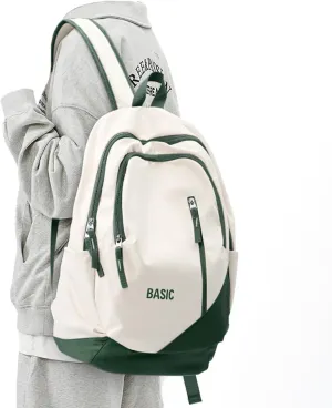 weradar Lightweight Cute Travel Bookbags For Teens Girls,Aesthetic Students Backpack,Simple High School Bag Boys,Casual Daypack College Backpack For Women&Men(White)