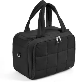 WESTBRONCO Toiletry Bag for Women with Jewelry Organizer, Lightweight Large Travel Cosmetic Bags, Puffy Quilted Makeup Bag Organizer for Accessories, Essentials, Cosmetics, Toiletries