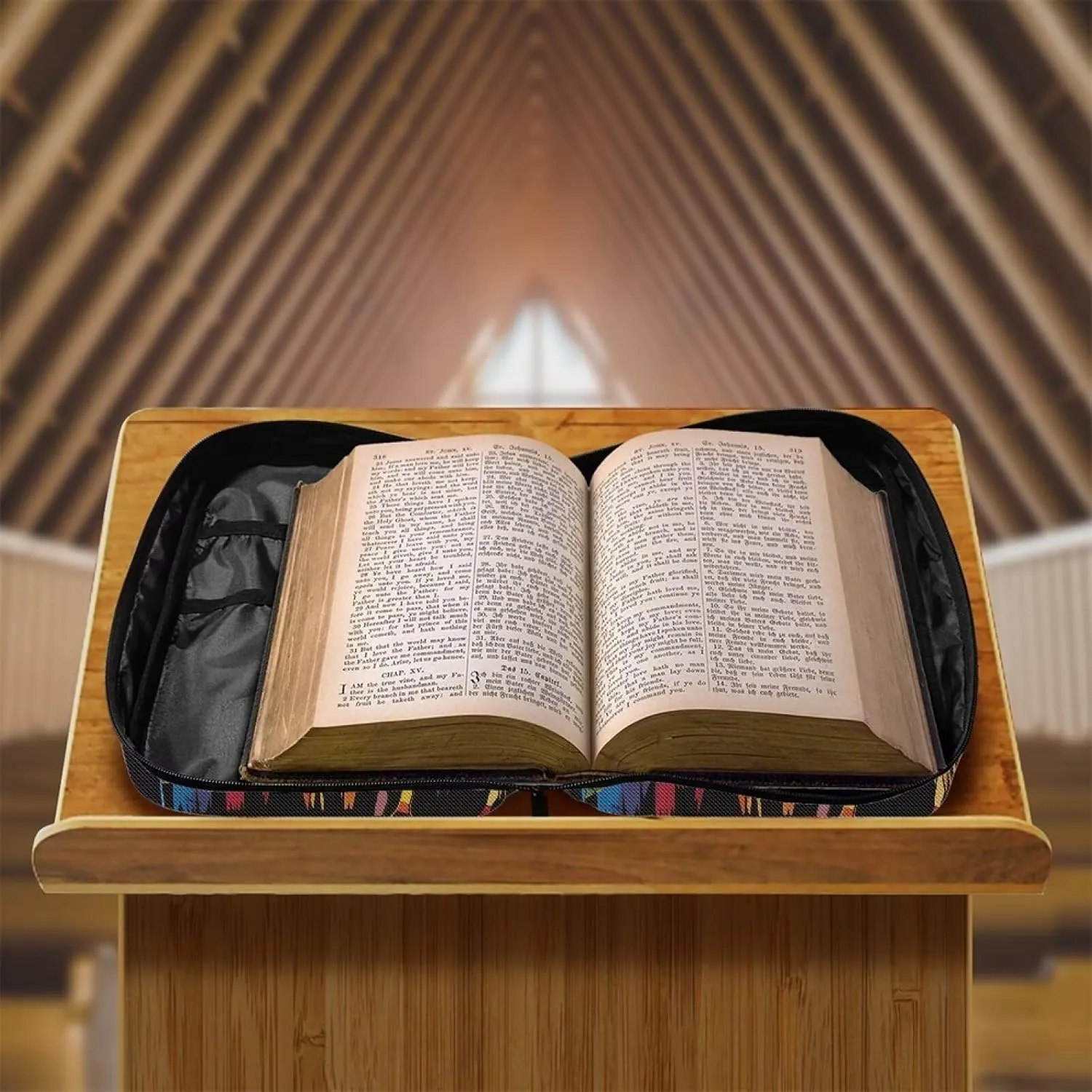 Western Bible Case Book Cover Protector Bible Covers for Women Men with Pockets Bible Accessories Women Men