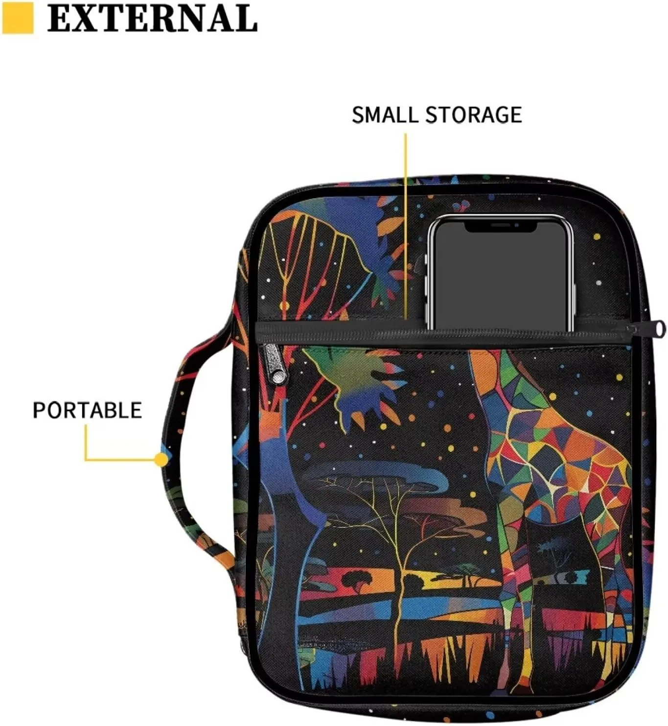 Western Bible Case Book Cover Protector Bible Covers for Women Men with Pockets Bible Accessories Women Men
