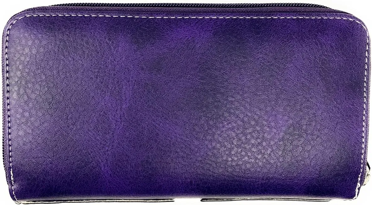 Western Embroidered Concealed Carry Purse/Wallet Set w/Rhinestone Cross
