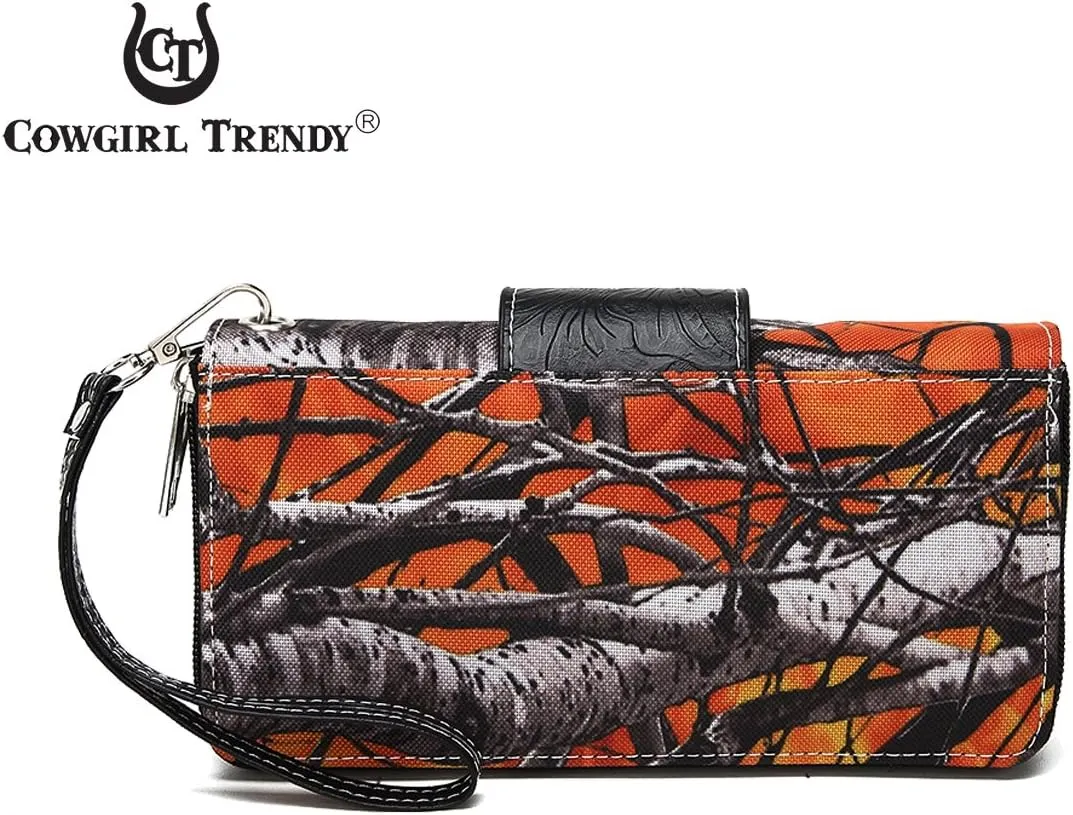Western Style Camouflage Purse Concho Buckle Tooled Floral Country Studs Crossbody Women Handbag Shoulder Bag Wallet Set