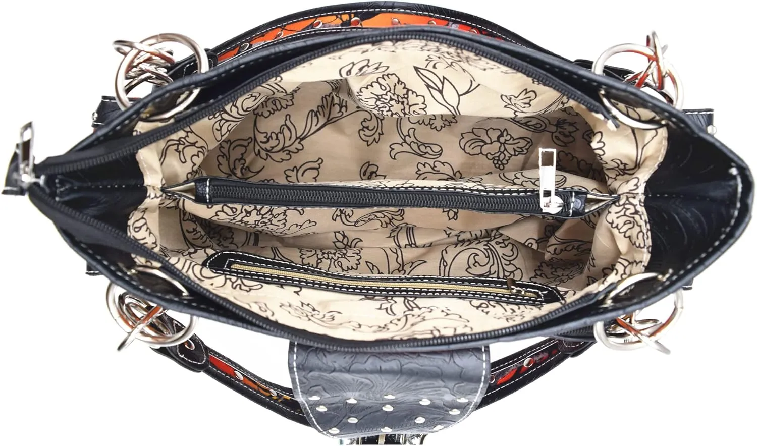 Western Style Camouflage Purse Concho Buckle Tooled Floral Country Studs Crossbody Women Handbag Shoulder Bag Wallet Set