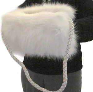 White Fox Compact Muff Purse/Hand Warmer