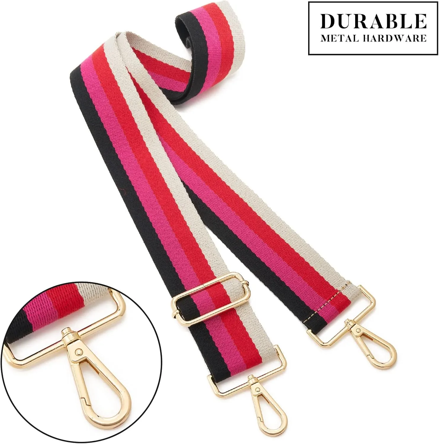 Wide Purse Straps Replacement Adjustable Crossbody Gold Hardware Canvas Shoulder Strap For Women
