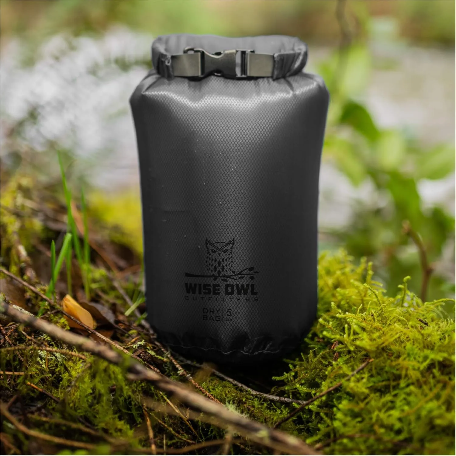 Wise Owl Outfitters Waterproof Dry Bag - Fully Submersible Ultra Lightweight Airtight Bags - 1pk or 3pk, 5L, 10L & 20L Sizes - Diamond Ripstop Roll Top Drybags for Camping, Kayaking & Backpacking
