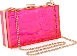WJCD Womens Clear Purse Acrylic Evening Bags clear clutch purse Ripple Shaped Vintage Banquet Handbag