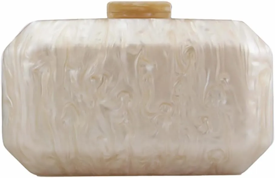 Women Acrylic Marble Handbag Shoulder Bag for Formal, Wedding, Party