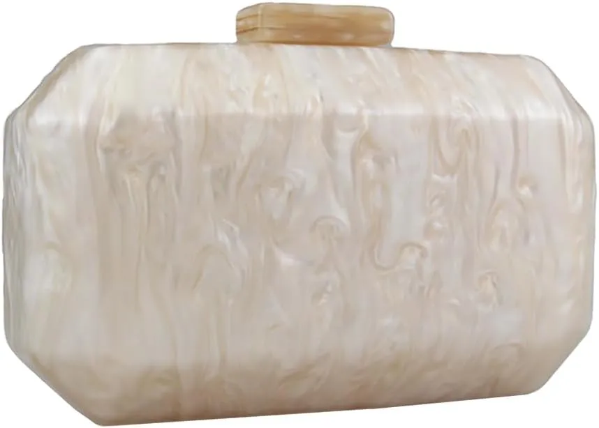 Women Acrylic Marble Handbag Shoulder Bag for Formal, Wedding, Party