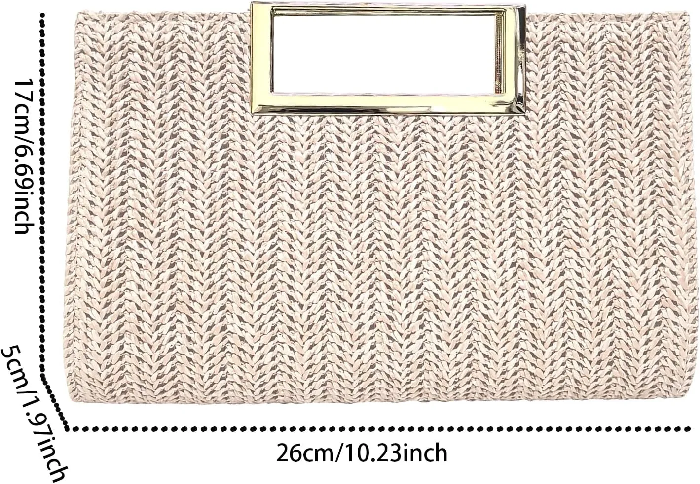 Women Clutch Top Handbags Straw Raffia Bag Purse Woven Tote CrossBag for Women Beach Summer Travel