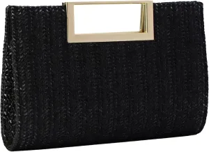 Women Clutch Top Handbags Straw Raffia Bag Purse Woven Tote CrossBag for Women Beach Summer Travel