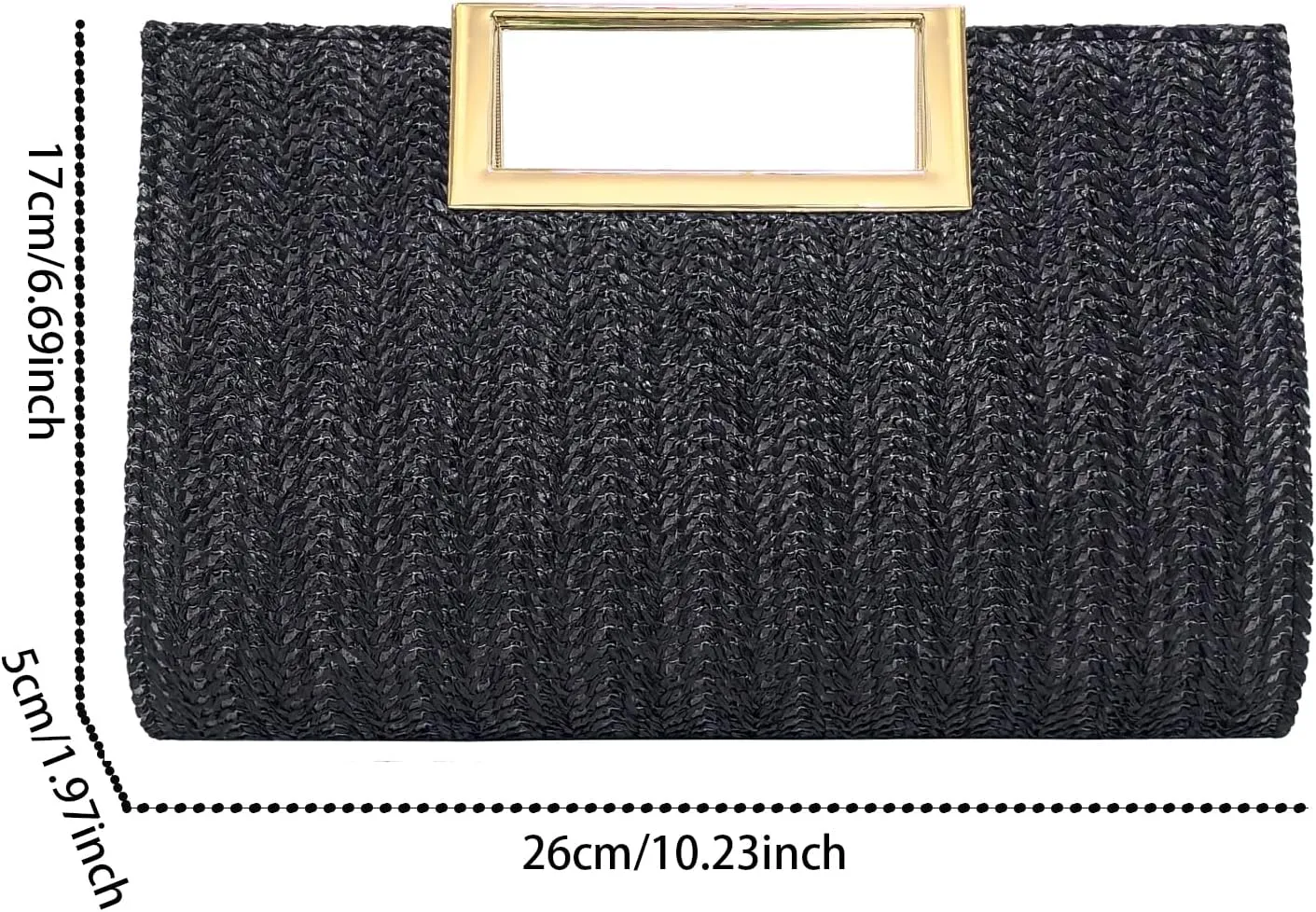 Women Clutch Top Handbags Straw Raffia Bag Purse Woven Tote CrossBag for Women Beach Summer Travel