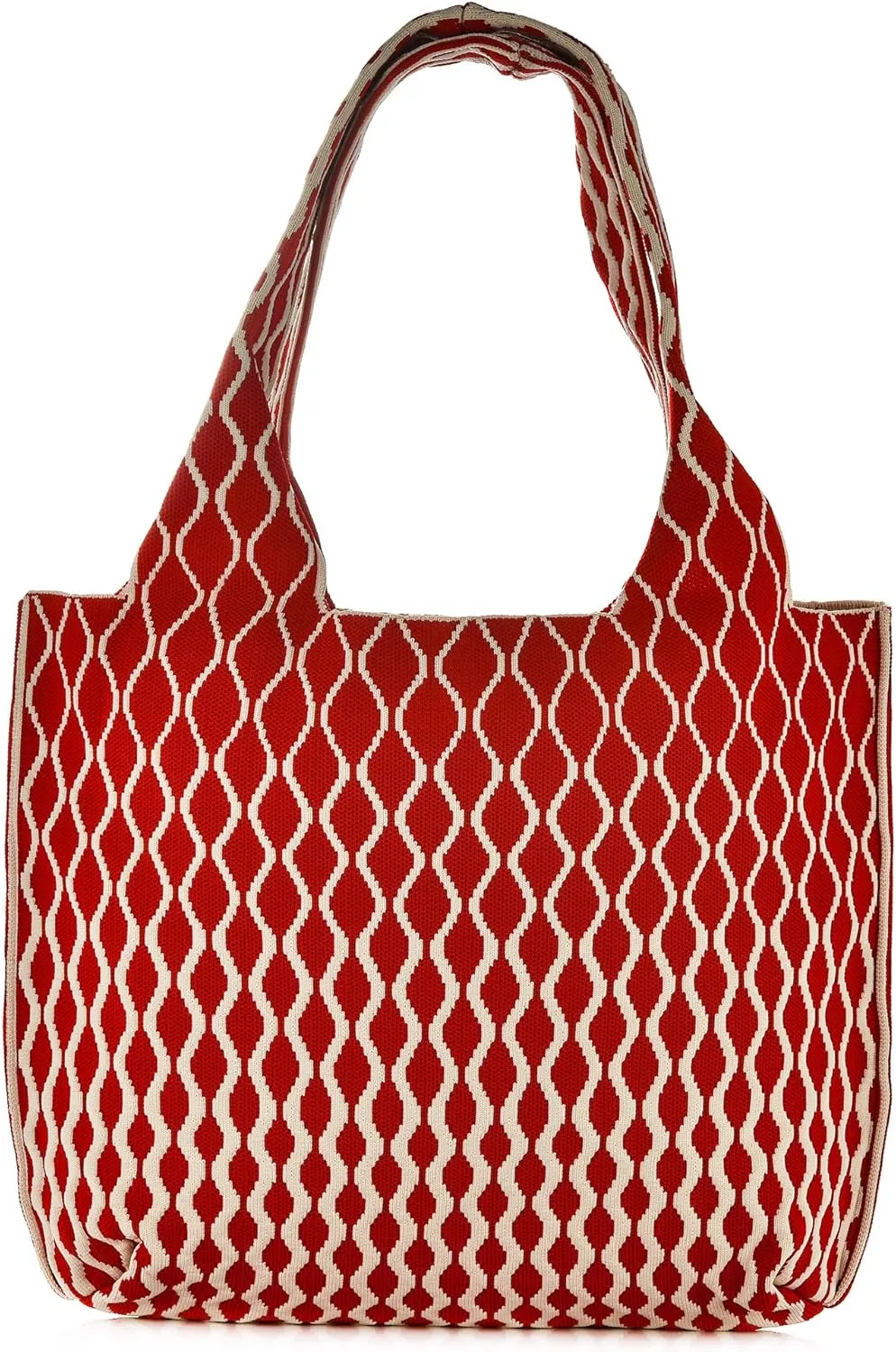 Women Crochet Shoulder Purse Large Capacity Ripple Hobo Tote Bucket Bag Underarm Shoulder Handbag For Daily Vacation