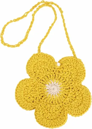 Women Girls Mini Flower Cotton Crochet Crossbody Shoulder Bag Handbag Purse