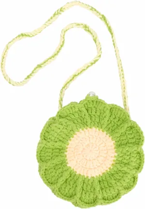Women Girls Mini Flower Cotton Crochet Crossbody Shoulder Bag Handbag Purse