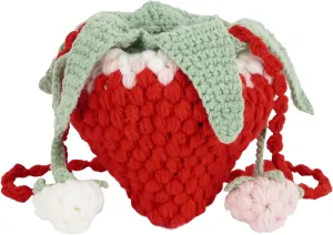 Women Girls Mini Fruit Knitting yarn Crochet Crossbody Shoulder Bag Coin Purse