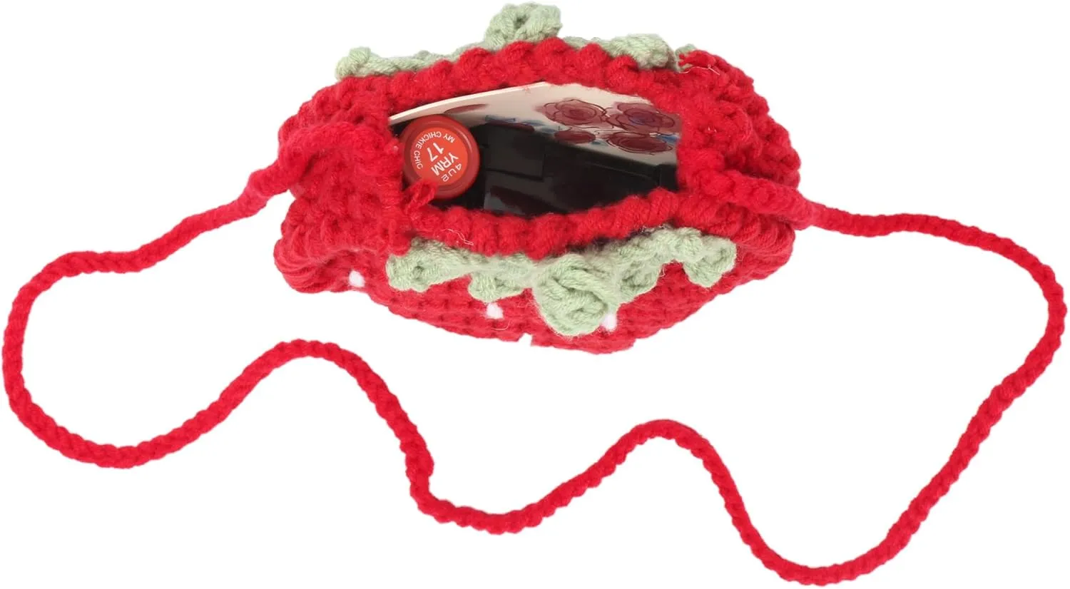 Women Girls Mini Fruit Knitting yarn Crochet Crossbody Shoulder Bag Coin Purse