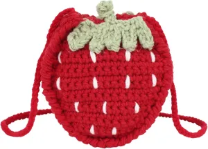 Women Girls Mini Fruit Knitting yarn Crochet Crossbody Shoulder Bag Coin Purse
