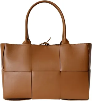 Women Large Leather Woven Shoulder Bag Crossbody Bag,Ladies Top Handle Satchel Tote Work Bag with Matching Clutch