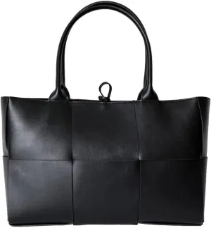 Women Large Leather Woven Shoulder Bag Crossbody Bag,Ladies Top Handle Satchel Tote Work Bag with Matching Clutch