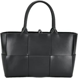 Women Leather Woven Shoulder Bag,Ladies Top Handle Satchel Tote Work Bag with Matching Clutch…