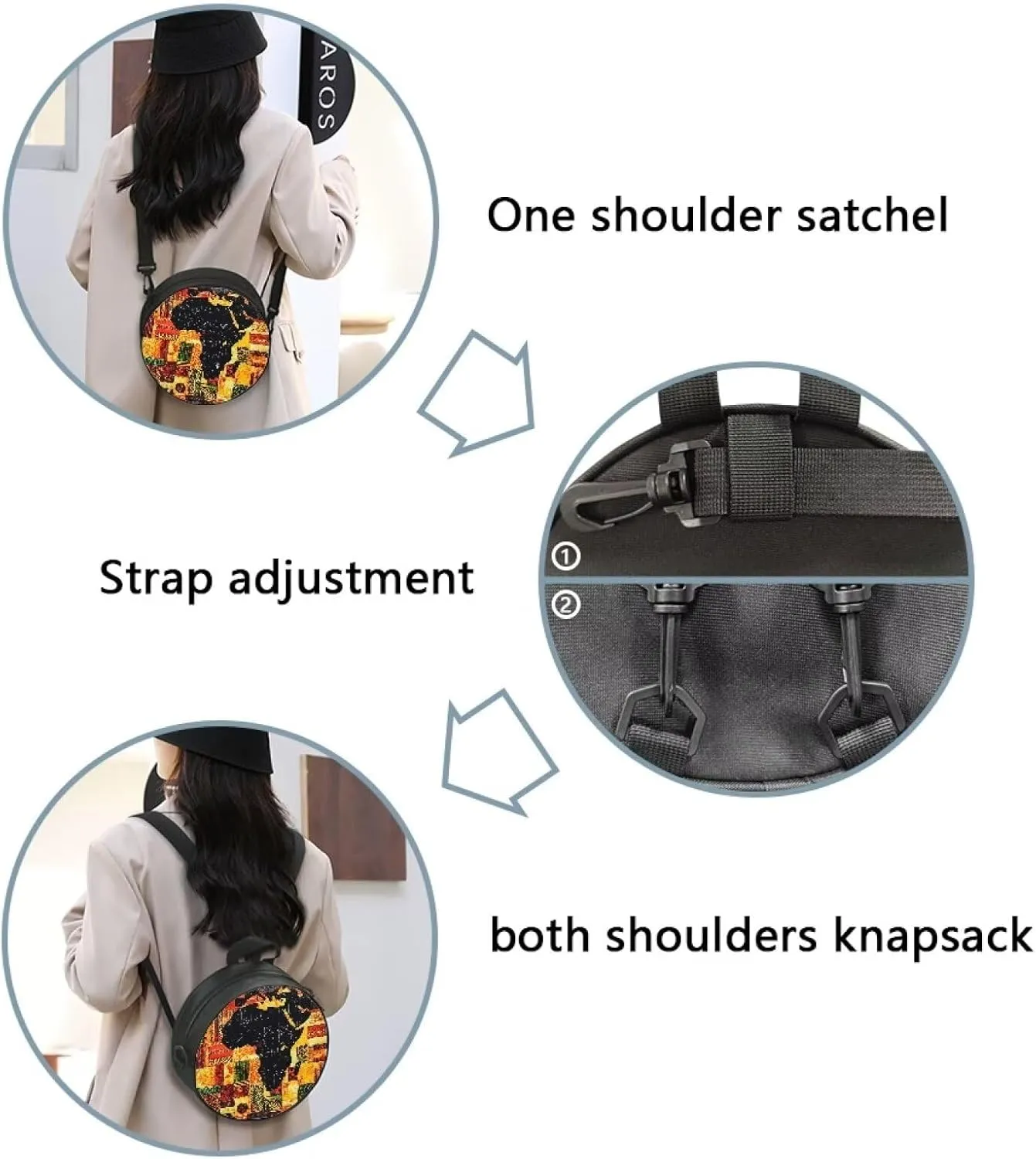 Women Novelty Round Clock Shape Zippered Clock Purses for Women Tote Handbag Shoulder Bag, Gift for Mom Girlfriend