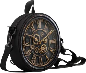 Women Novelty Round Clock Shape Zippered Clock Purses for Women Tote Handbag Shoulder Bag, Gift for Mom Girlfriend