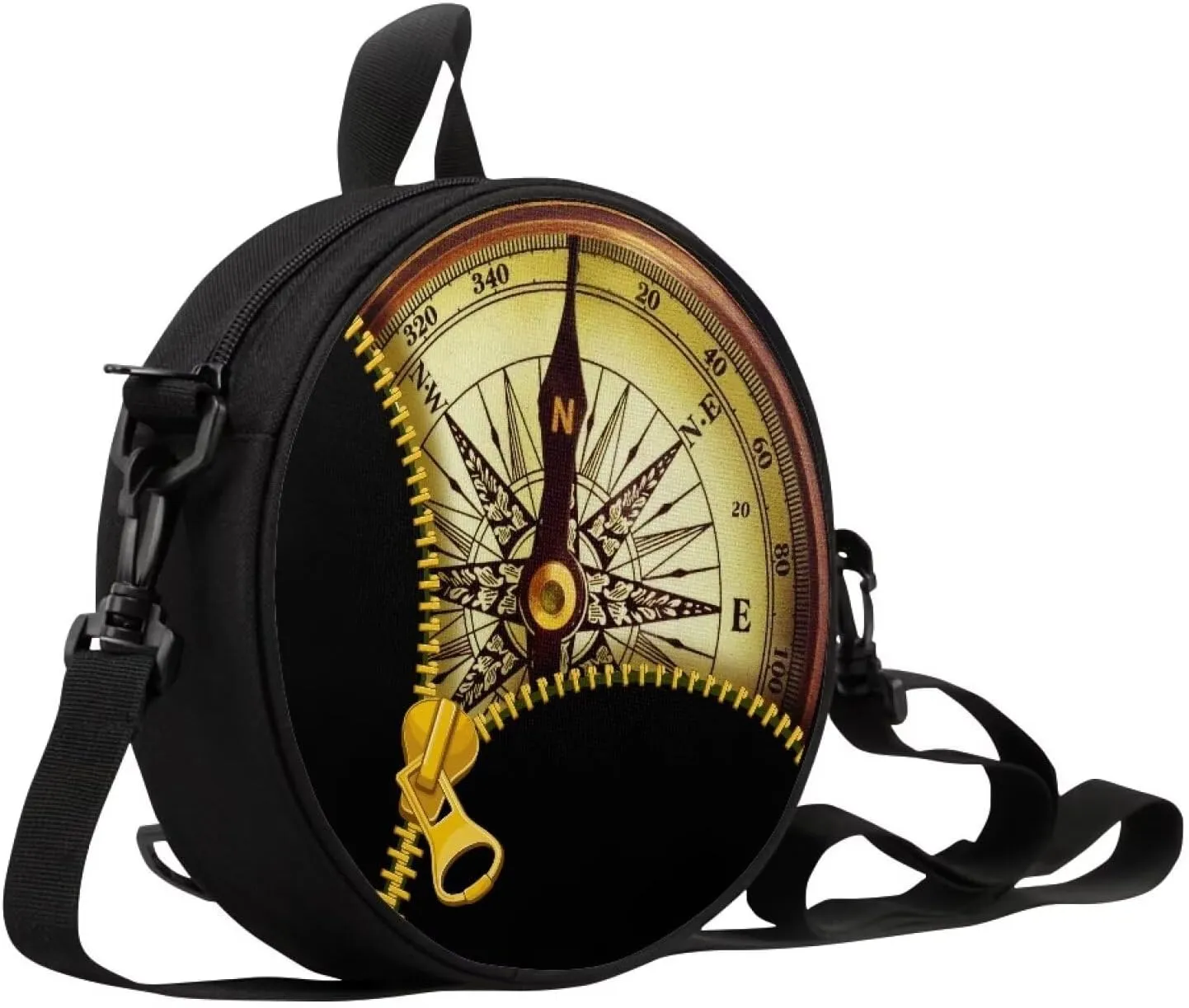 Women Novelty Round Clock Shape Zippered Clock Purses for Women Tote Handbag Shoulder Bag, Gift for Mom Girlfriend