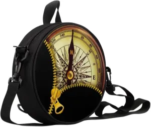 Women Novelty Round Clock Shape Zippered Clock Purses for Women Tote Handbag Shoulder Bag, Gift for Mom Girlfriend