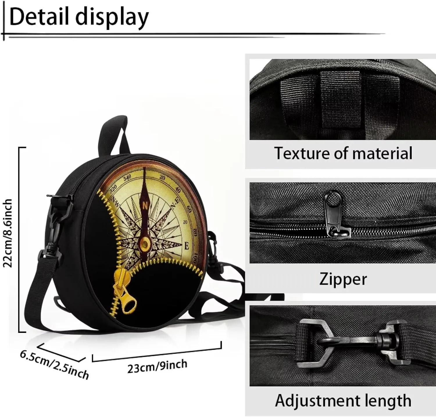 Women Novelty Round Clock Shape Zippered Clock Purses for Women Tote Handbag Shoulder Bag, Gift for Mom Girlfriend