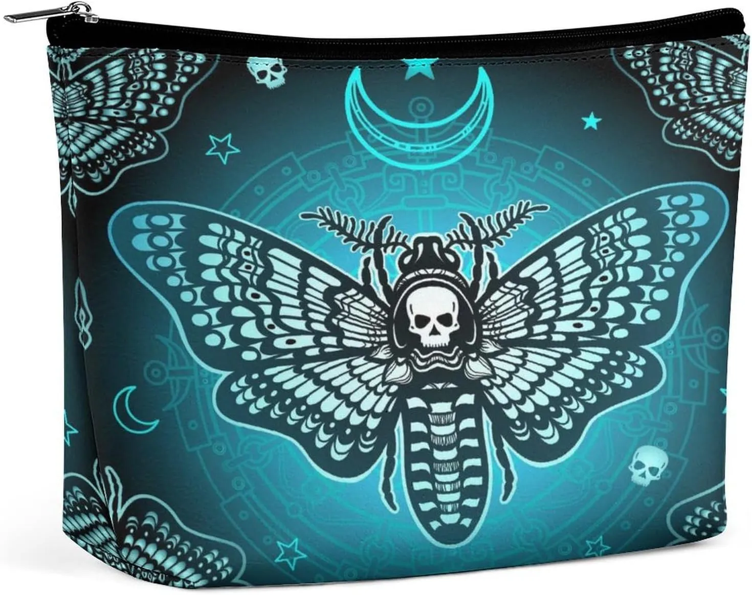 Women PU Leather Cosmetic Bag, Makeup Case Purse Holder Zipper Pouch Handbag Organizer Toiletry Storage 6.8x5.9x2.3 in