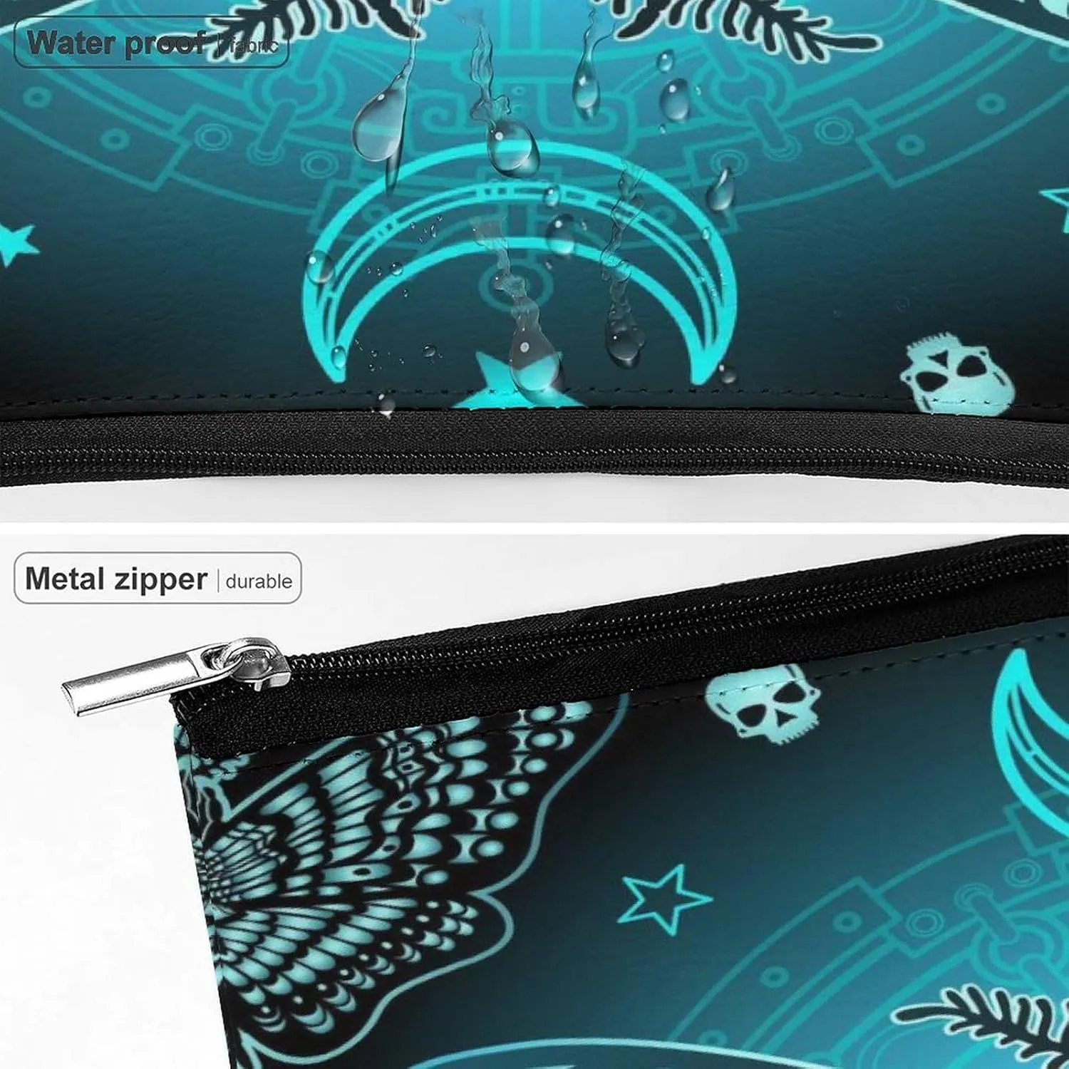 Women PU Leather Cosmetic Bag, Makeup Case Purse Holder Zipper Pouch Handbag Organizer Toiletry Storage 6.8x5.9x2.3 in