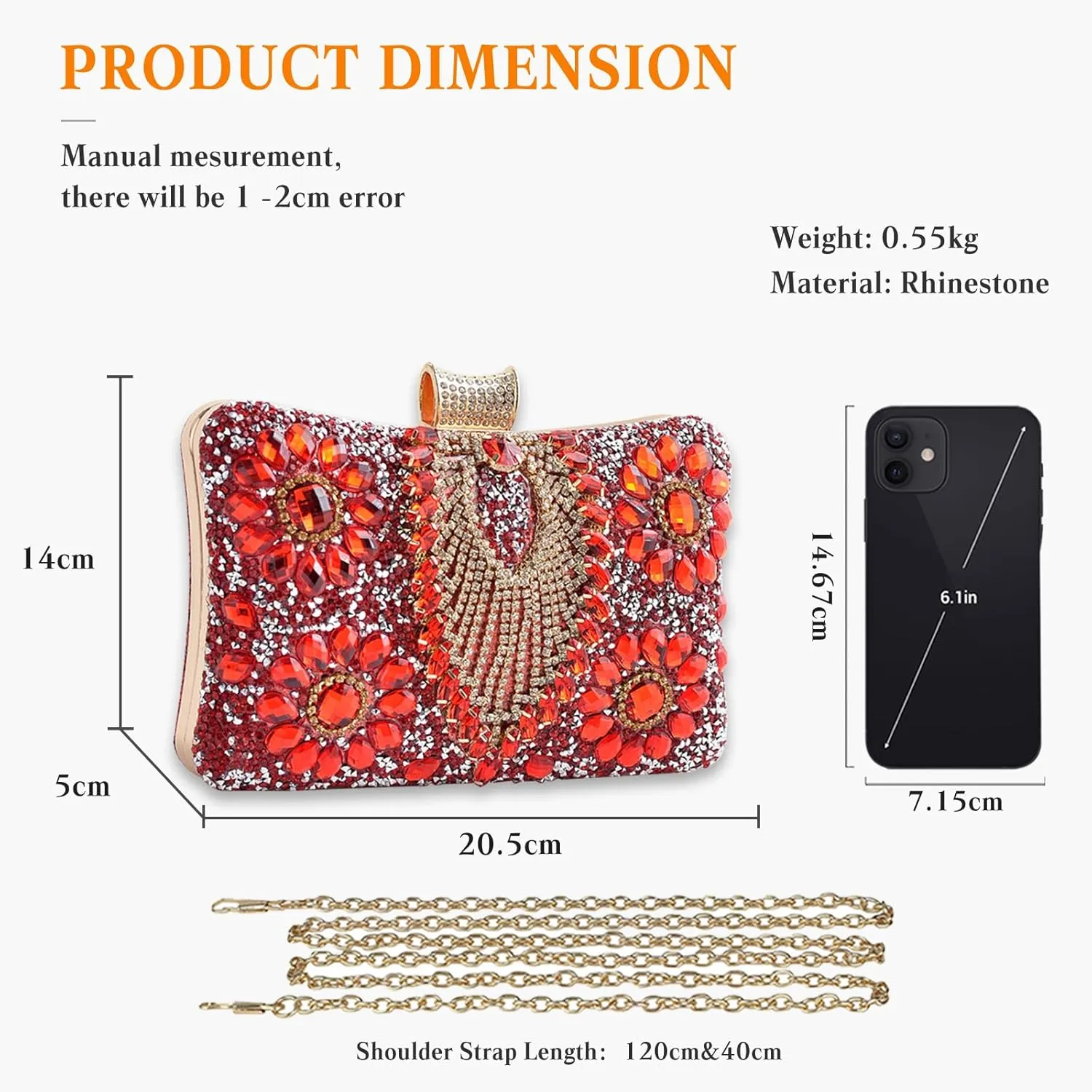 Women Rhinestone Evening Bag Multicolor Clutch Bag Bridal Wedding Purse Luxury Crystal Handbag Glitter Shoulder Bag