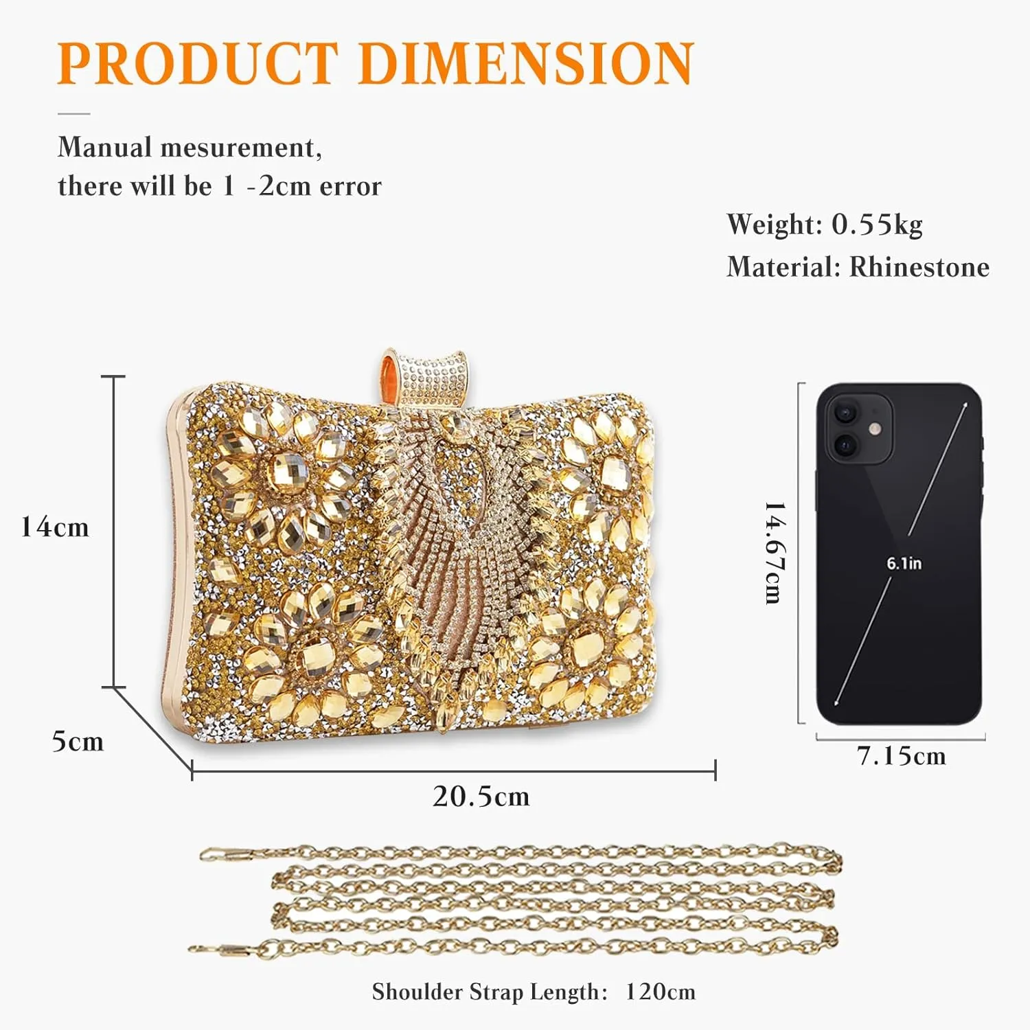 Women Rhinestone Evening Bag Multicolor Clutch Bag Bridal Wedding Purse Luxury Crystal Handbag Glitter Shoulder Bag