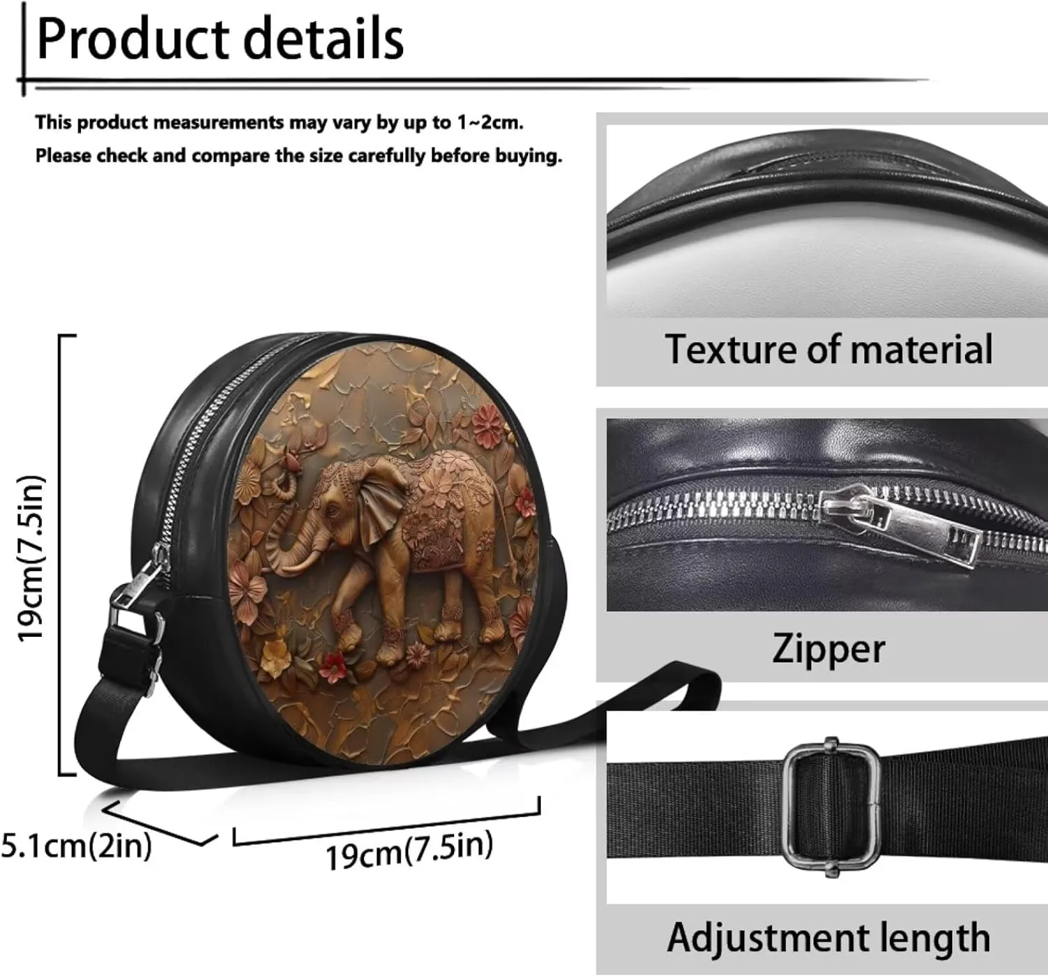 Women Round Shape Crossbody Bag Pu Leather Round Purses Circle Cross Body Shoulder Bag for Party