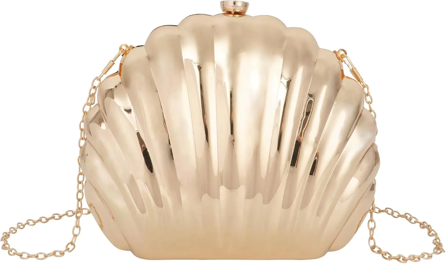 Women Seashell Evening Bag Purse Mermaid Chain Strap Clutch Handbag Shoulder Bag