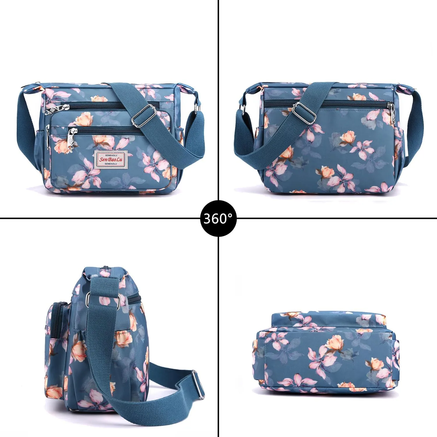 Women Shoulder Handbag Multiple Pockets Bag Ladies Crossbody Purse with Anti theft Pocket