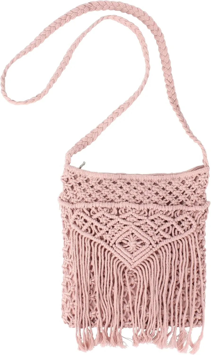 Women Small Cotton Crochet Cross-body Bag Bohemian Shoulder Bag Purse