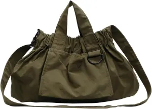 Women Stylish Nylon Shoulder Handbag Large Capacity Crossbody Bag with Adjustable Strap Tote Purse