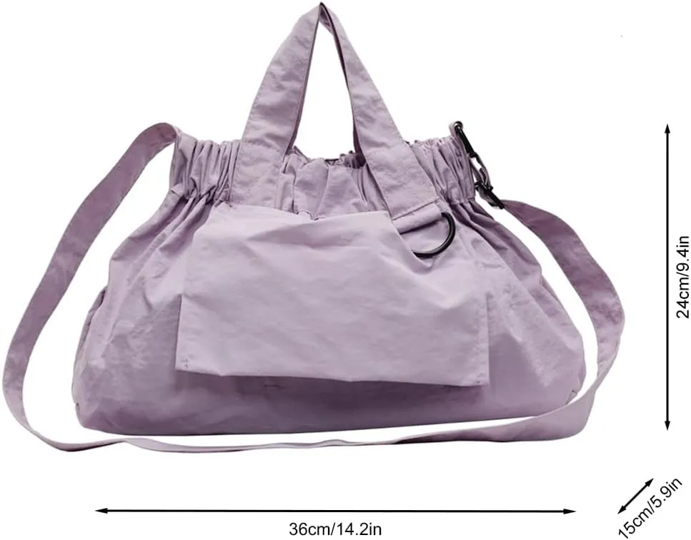 Women Stylish Nylon Shoulder Handbag Large Capacity Crossbody Bag with Adjustable Strap Tote Purse