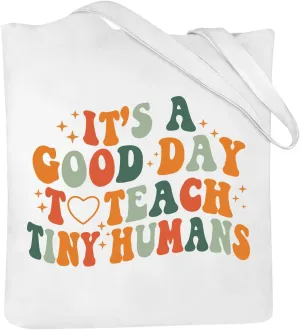 Women Teachers Aesthetic Canvas Tote Bags Funny Teacher Appreciation Gifts Reusable Grocery Graphic Shopping Bag
