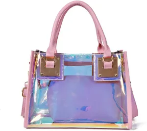 Women Transparent Shoulder Crossbody Bag, 2 in 1 Designer Fashion Handbag Purse