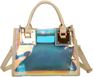 Women Transparent Shoulder Crossbody Bag, 2 in 1 Designer Fashion Handbag Purse