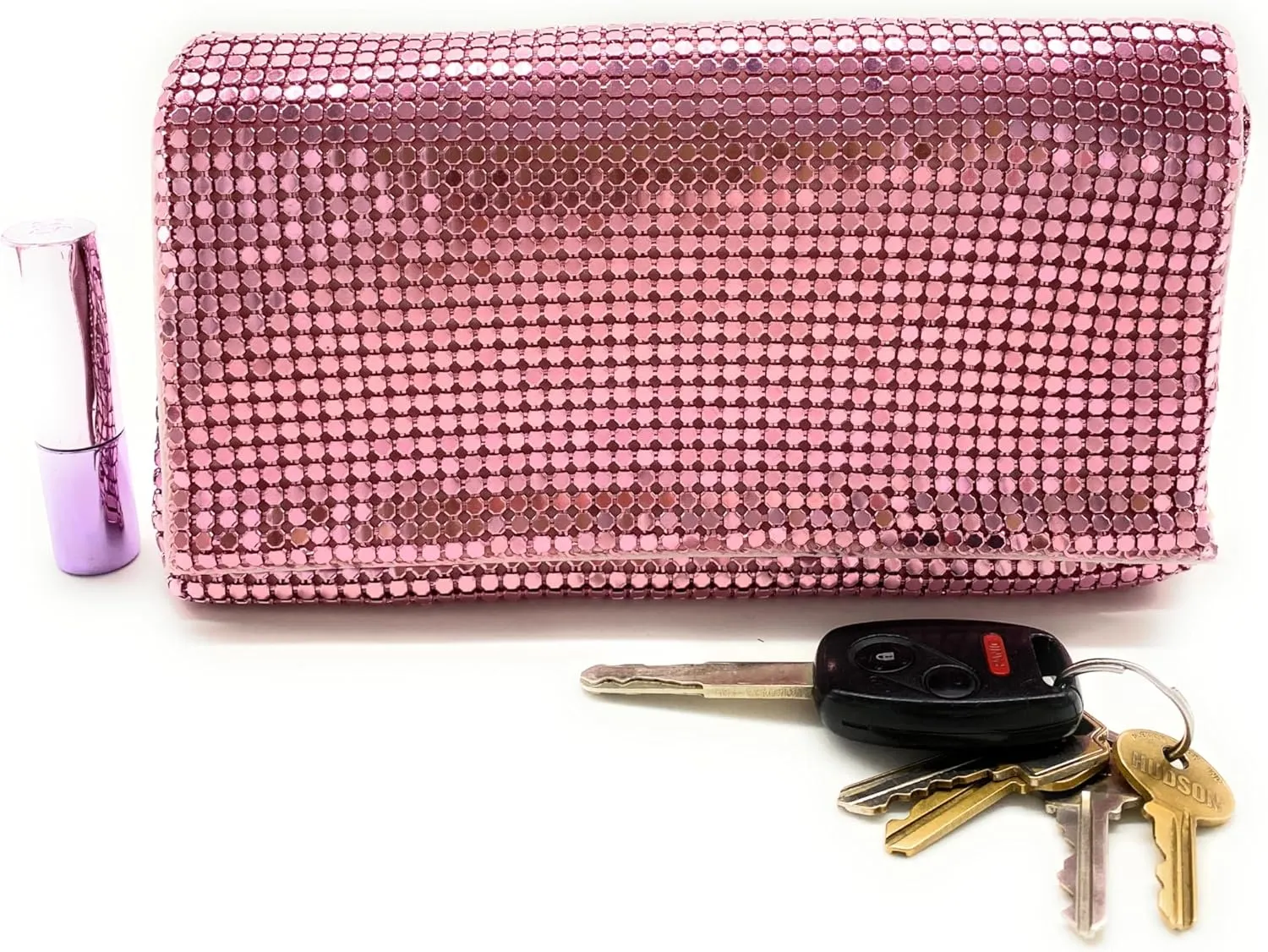 Women Vintage Evening Clutch Metal Mesh soft purse with Short Shoulder Strap for Parties, Weddings, Events